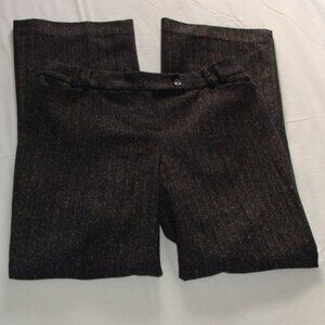 TALBOTS Dark Tweedy Gray WOOL & SILK Blend "Signature FLARE" Pant Sz 4P